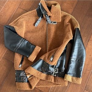FAB FAUX SHERPA MOTO JACKET